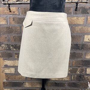 Banana Republic Tan Wool Mix Mini Skirt Faux Pocket 2